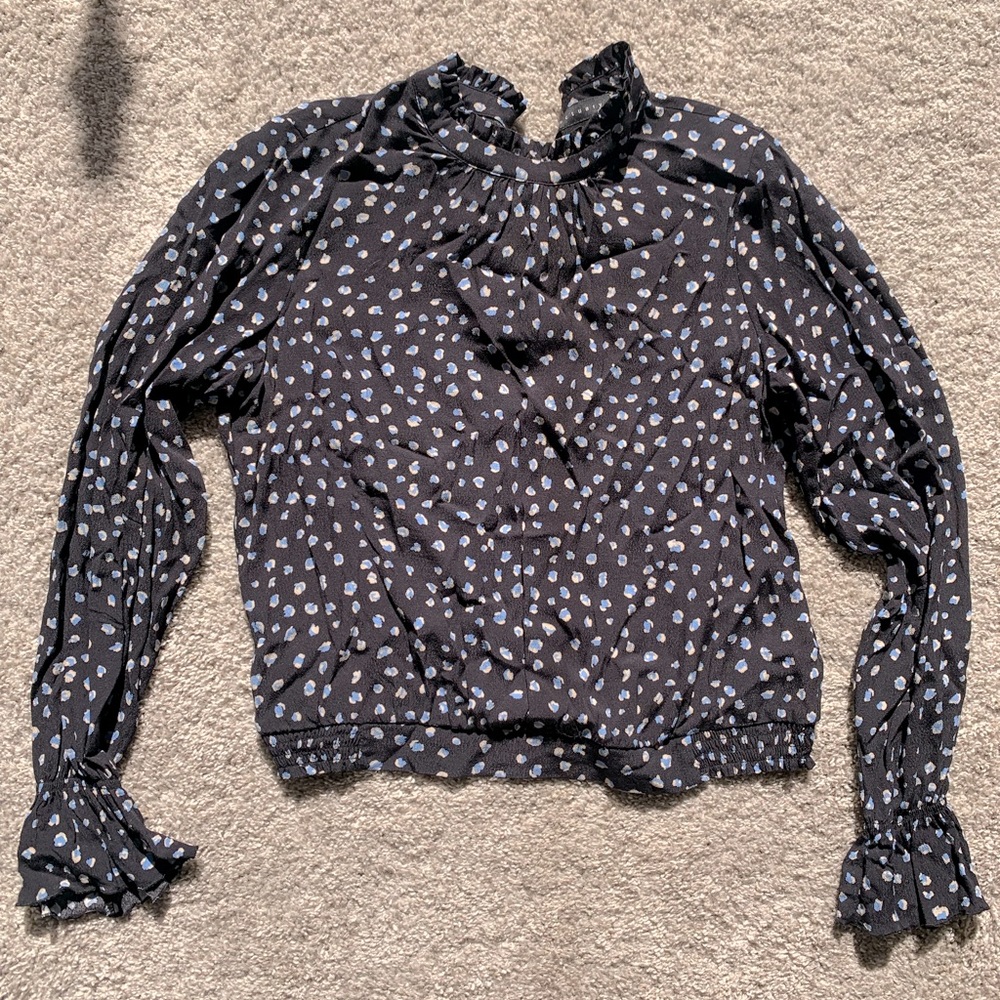 Sanctuary (Nordstrom) blue semi cropped blouse M